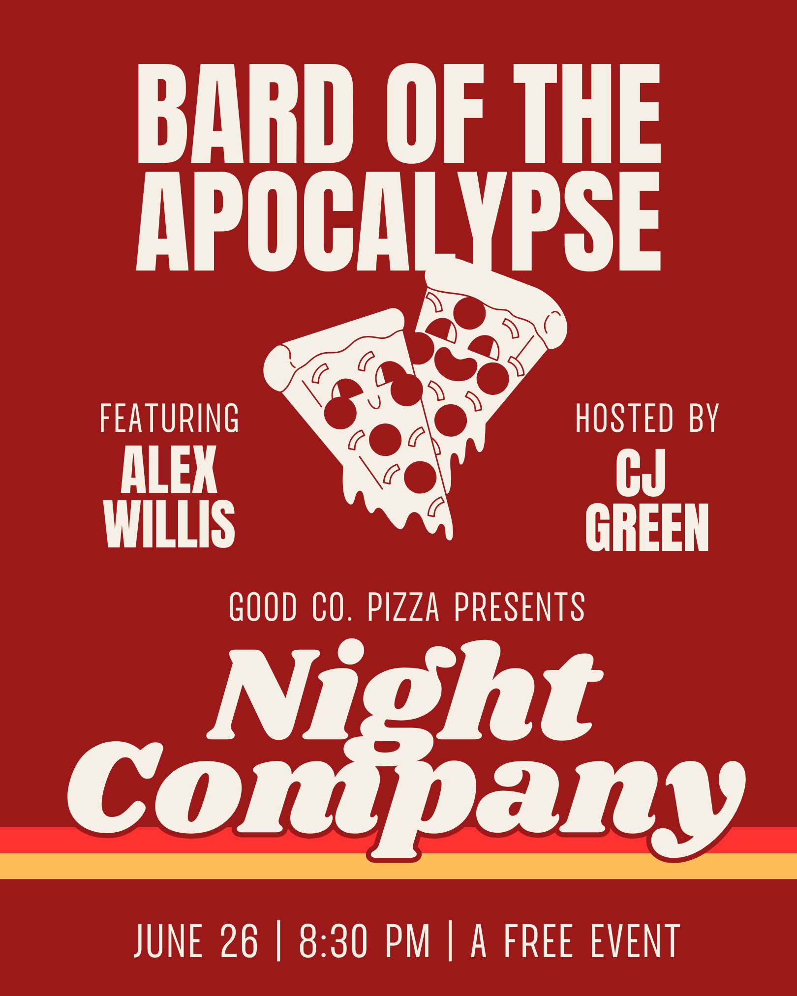 Good Company Pizza show flier — June 26